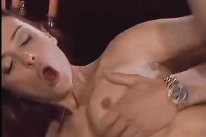 Redhead cutie sucks a prick and takes a terrific ride on it