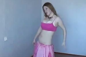 Slutty bitch with light hair tries to attract me in eastern style