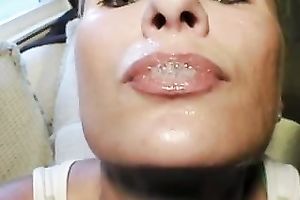 Blonde milf receives facialed by me and eats the cum in POV movie