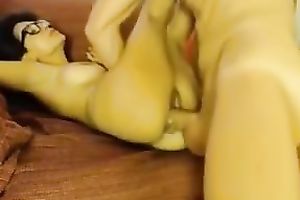 Amazing anal sex scene with a slim non-professional dark brown