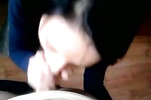 Petite pale skin legal age teenager blows my knob and opens her throat