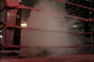 Hot blond amateur wife with fluffy hair copulates on the ring in front of public