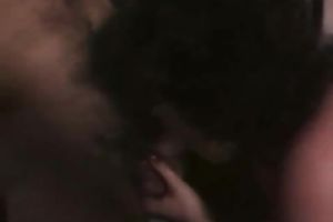 Desirable dark brown mamma makes love in the evening