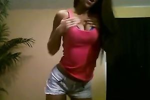 Webcam solo with a glamorous cheating wife fingering her holes & sucking a fake penis