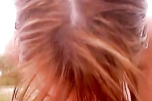 Pierced cutie sucks my dong outdoors in POV sex video