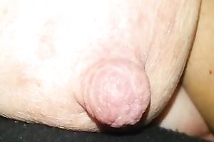 Homemade solo episode with my cheating wife demonstrating her large teat