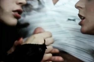 Kinky and marvelous doxies with priceless shapes have joy on the sofa