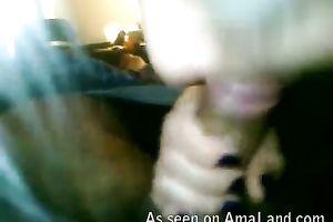 Naughty and hungry latin chick greedily engulfing my knob