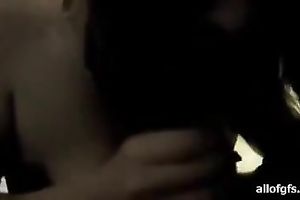 POV sex tape with a comely dilettante horny white wife engulfing a dark shaft