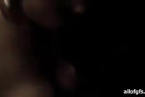 POV sex tape with a comely dilettante horny white wife engulfing a dark shaft
