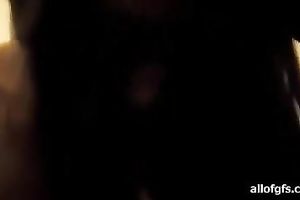 POV sex tape with a comely dilettante horny white wife engulfing a dark shaft