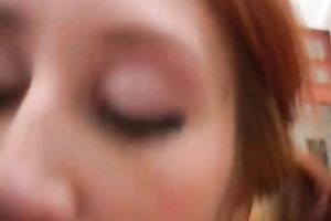 Busty redhead white wife romps on a shaft with excitement