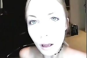 Bust blonde nympho sucks my dick until this babe acquires a facial