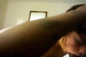 This dark brown harlot with biggest hooters is riding my BBC reverse cowgirl style