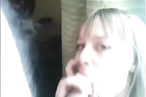 Insatiable blond hooker is sucking my rod like a super qualified slut