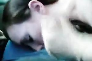 Lascivious nympho Nicole is engulfing my shlong like a boss