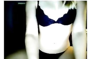Luxurious golden-haired sweety flashes her pretty milk cans