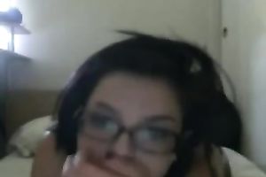 Cute brunette hair girlfriend craves to fuck on webcam in the dorm room