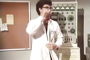 Successful science project turns unattractive nerd into a sexy chap