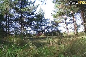 Raunchy lesbian babes are having an astonishing outdoor fuck session