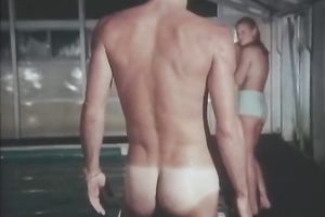 Petite blond sweetie in the pool is already in nature's garb