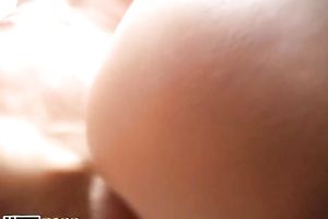 Redhead tart sucks a prick in the washroom after rear banging
