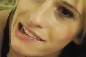 Hot cute shy golden-haired girlfriend gives me priceless head on POV tape