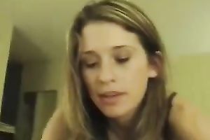 Hot cute shy golden-haired girlfriend gives me priceless head on POV tape