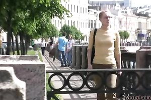 Lena doesn't mind to pee her panties in a public place
