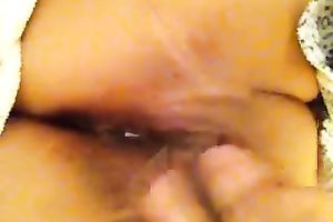 Pokes her soaked love tunnel with dido and finger bonks it at the same time