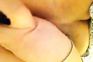 Pokes her soaked love tunnel with dido and finger bonks it at the same time