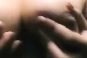 Chunky Indian beauty shows her tits and fingers her bushy snatch