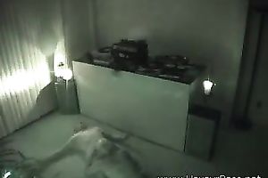 Hidden webcam scene with a pair having oral-service sex in a hotel