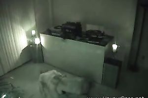 Hidden webcam scene with a pair having oral-service sex in a hotel