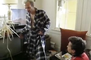 Goldlike golden-haired doxy takes a sticky ball batter on hed body