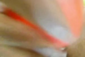 Sensational dark Married slut with her orange sex toy on livecam