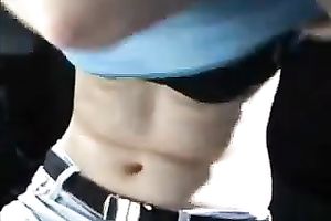 My GF lets me finger and fuck her pierced muff in a car