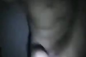 Cock engulfing act at black night with my wonderful Latina white wife