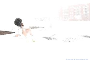 Flirtatious brunette hair with large wobblers enjoys masturbating on camera