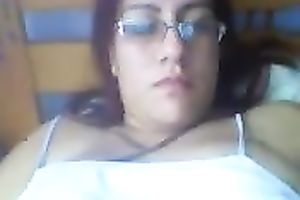 Colombian chubby black cock sluts lies on daybed and rubs her sexy tits