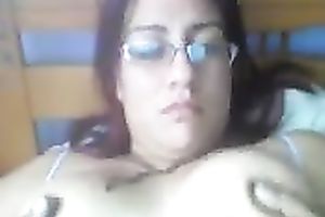 Colombian chubby black cock sluts lies on daybed and rubs her sexy tits