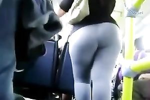 I spied on unbelievable hot dark brown mamma in the bus