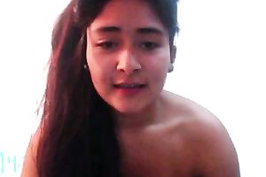 Adorable dark skin breasty white bitch stuffs a toy in her wazoo aperture