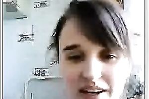 Webcam solo with a teen smokin' and flashing her bra buddies