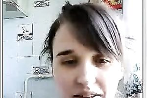 Webcam solo with a teen smokin' and flashing her bra buddies