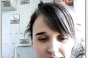 Webcam solo with a teen smokin' and flashing her bra buddies