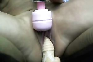 Magnificent breasty golden-haired milf romping on a sex tool machine