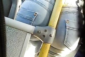 Spying on 3 clothed sluts with wet asses