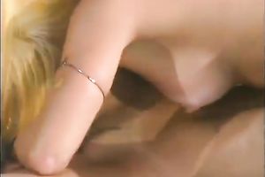 Blonde lesbo acquires her fur pie fingered on the poolside