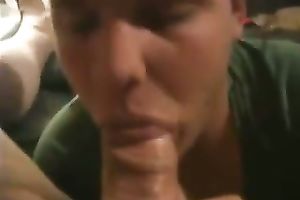 Blowing my boyfriend untill her creams up my chin with cum